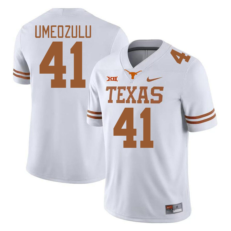 Men #41 Ziky Umeozulu Texas Longhorns College Football Jerseys Stitched-White